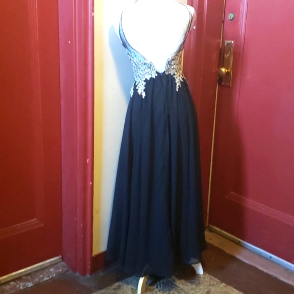 Cluster Sequin Embellished Bodice Flowy Chiffon Go - Picture 8 of 16